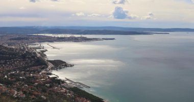 Trieste Cityscape İtalya Adriyatik Denizi Havacılık Görünümü