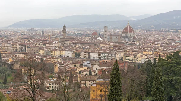 Florencia Toscana Italia Día Invierno Mojado Paisaje Urbano — Foto de Stock