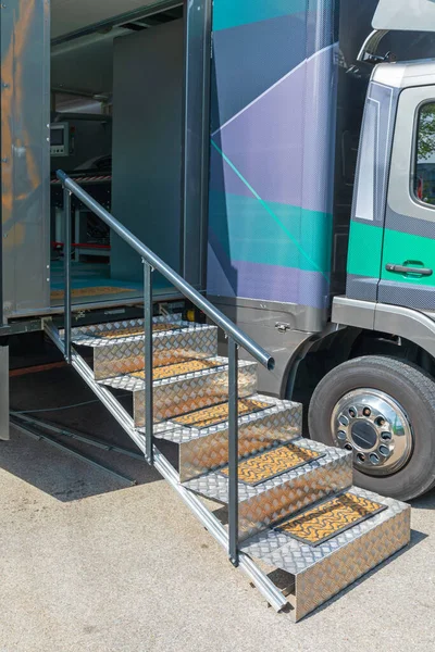 Stairs Entrance Race Truck Trailer — Stock Photo, Image