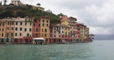 Soğuk Kış Gününde Boş Köy Portofino İtalya