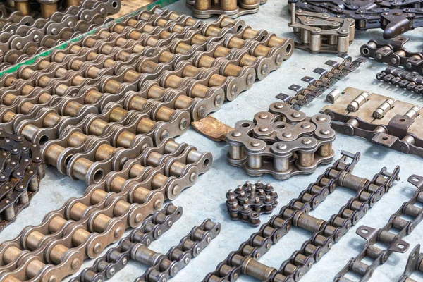 Piezas Cadenas Rodillos Para Máquinas Transmisión Potencia —  Fotos de Stock