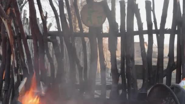 Dumpster Fire Burn Smoke Znečištění Životního Prostředí Problém — Stock video