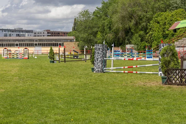 Pusty Show Horse Jumping Stadium Sport Miejsce — Zdjęcie stockowe