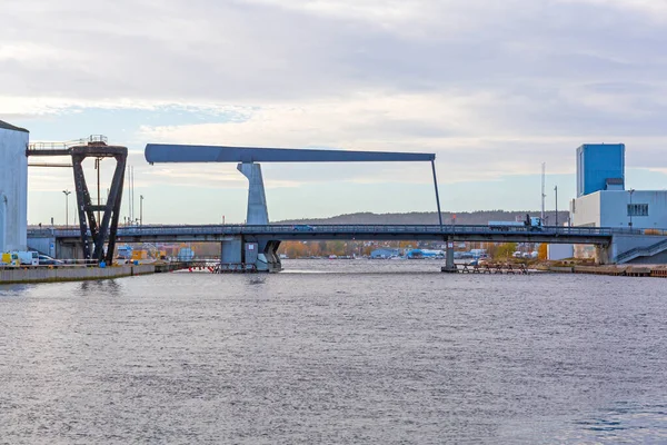 Desenhe Ponte Aço Boom Fredrikstad Noruega — Fotografia de Stock