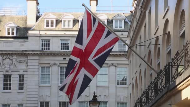 Union Jack Flag Pool Londen Verenigd Koninkrijk — Stockvideo