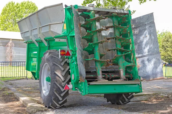 Máquina Espalhamento Estrume Trailer Para Agricultura — Fotografia de Stock
