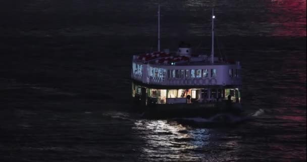 Hong Kong China Abril 2017 Starr Ferry Boat Cruza Puerto — Vídeo de stock