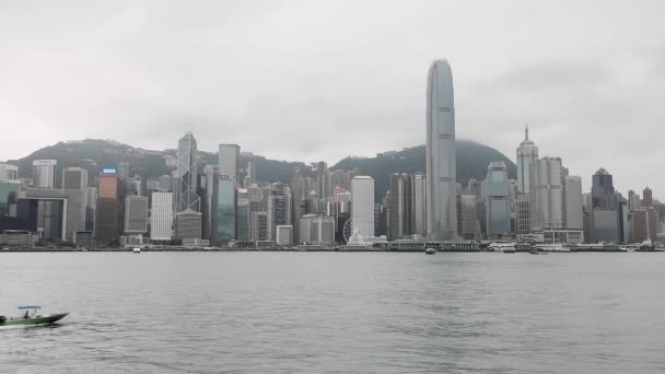Hong Kong China April 2017 Fast Boat Crossing Victoria Harbour — Stockvideo