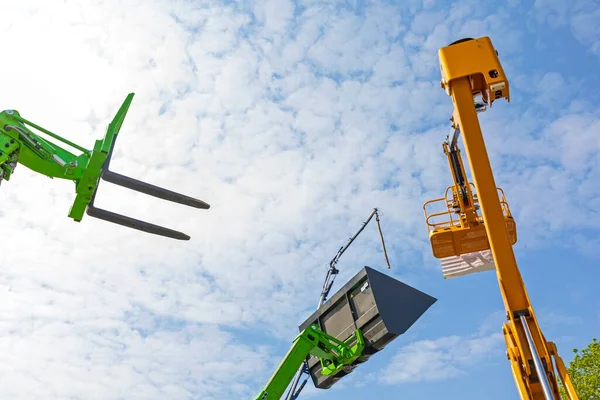 Forklift Bucket Platform Construction Machines Sky — 스톡 사진