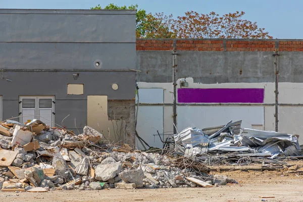 Edifício Colapso Escombros Desastre Económico Declínio — Fotografia de Stock