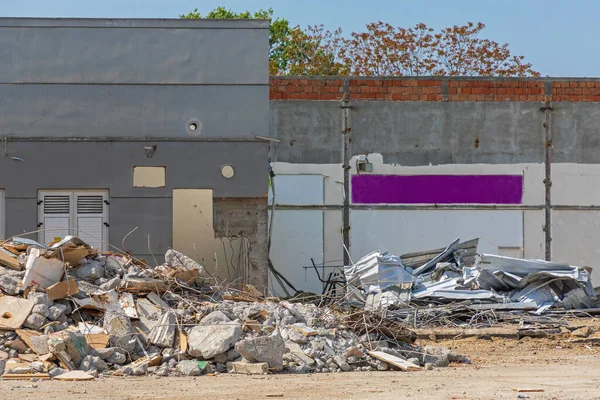 Collapsed Building Rubble Economic Decline Disaster — Stock Photo, Image