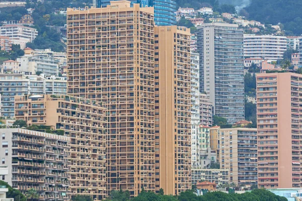 Gestapelte Wolkenkratzer Wohnhäuser Monaco — Stockfoto