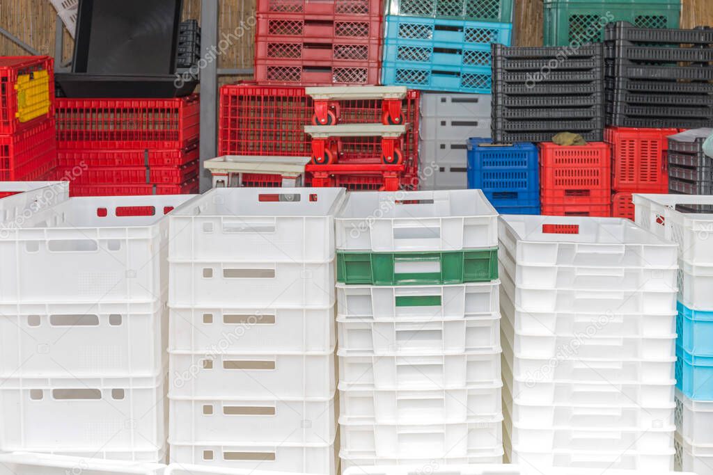 Plastic Crates and Transport Boxes at Farm