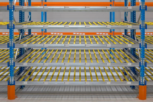 Gravity Flow Rack Shelving Distribution Warehouse — Stock Photo, Image