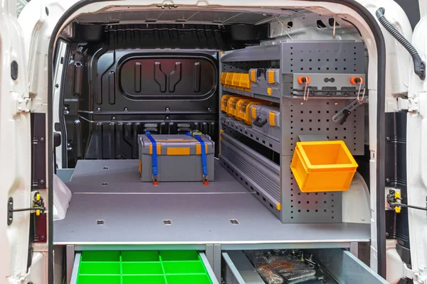 Verktyg Och Utrustning Mobile Workshop Mini Van — Stockfoto