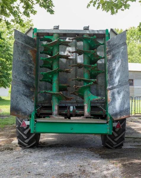 Remolque Máquina Esparcidor Estiércol Para Agricultura —  Fotos de Stock