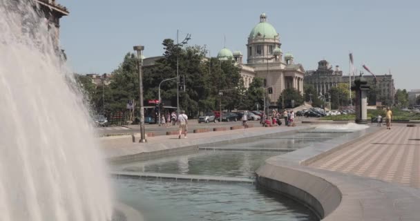 Belgrád Szerbia 2019 Június Szerb Kormány Nemzetgyűlésének Épülete Belgrádi Nyári — Stock videók