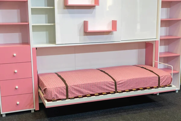 Murphy Bed Folded Girls Room — Stock Photo, Image