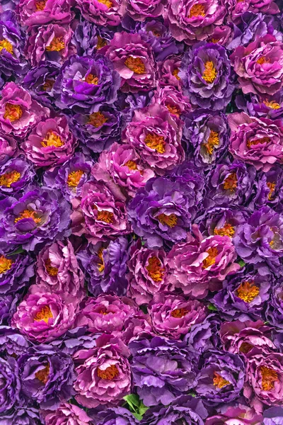 Vivid Purple Colour Artificial Flowers Background Texture — Stock Photo, Image