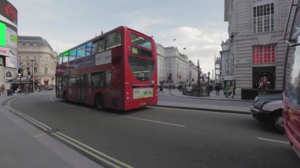 Londyn Wielka Brytania Stycznia 2013 Ruch Regent Street Piccadilly Circus — Wideo stockowe