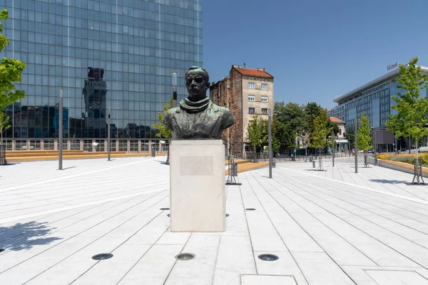 Βελιγράδι Σερβία Ιουνίου 2019 Μνημείο Dimitrije Tucovic Bust Στην Πλατεία — Φωτογραφία Αρχείου