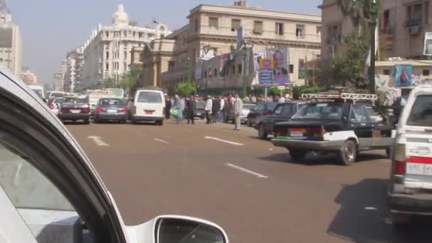 Cairo Egitto Marzo 2010 Taxi Ride Street Drive Busy Streets — Video Stock