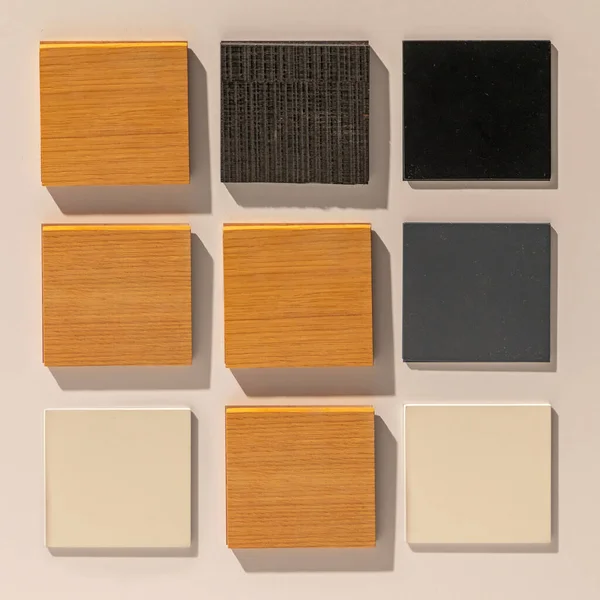 Holzplatten Furnier Farbmuster Für Möbel — Stockfoto