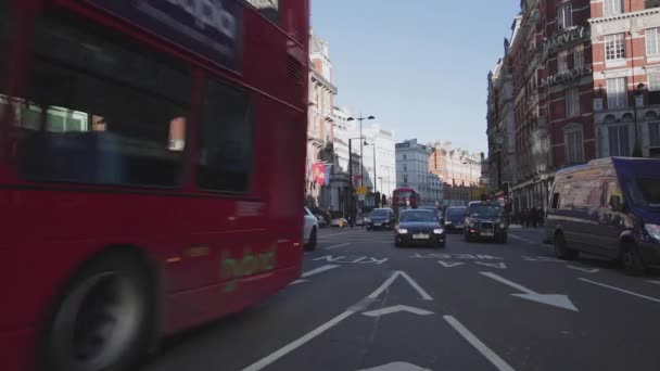 London United Kingdom November 2013 Day Traffic Brompton Road Knightsbridge — Stock Video