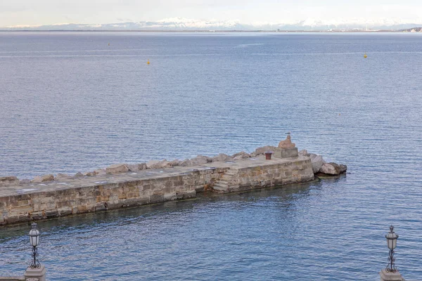 Esfinge Miramare Dock Adriatic Sea Trieste Itália — Fotografia de Stock
