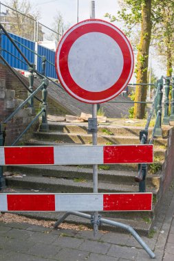 Kapalı Merdivenler Erişim Yok İnşaat Alanı Bariyeri