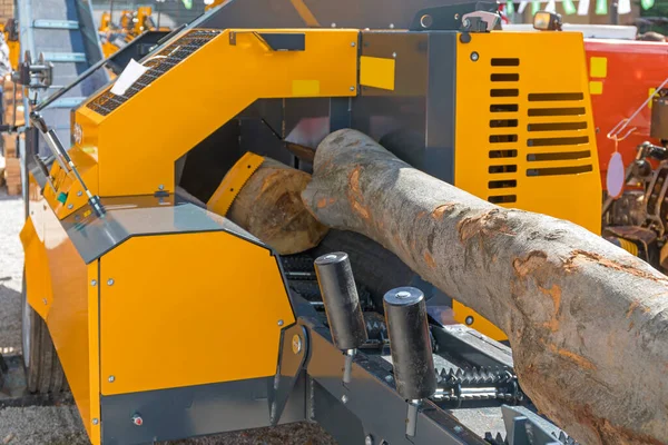 Automated Firewood Logs Processing Machine Equipment — Stock Photo, Image