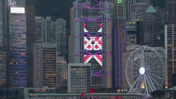 Hong Kong Chiny Kwietnia 2017 Hsbc Headquarters Building Lights Evening — Wideo stockowe