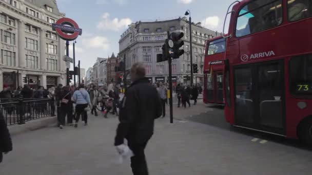 Londres Reino Unido Enero 2013 Gente Que Camina Oxford Circus — Vídeos de Stock