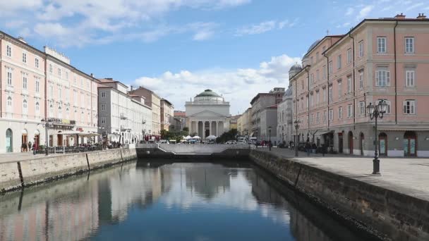 Trieste Italia Marzo 2020 Chiesa San Antonino Nuovo Canal Grande — Video Stock