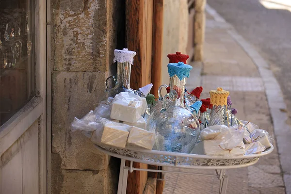 Display Glass Water Pitcher Souks Douma Lebanon — Stock Photo, Image