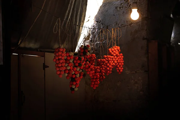 Σαπούνια Σχήμα Κρεμώντας Σταφύλια Παρασκευάζεται Παραδοσιακά Στην Τρίπολη Από Ελαιόλαδο — Φωτογραφία Αρχείου