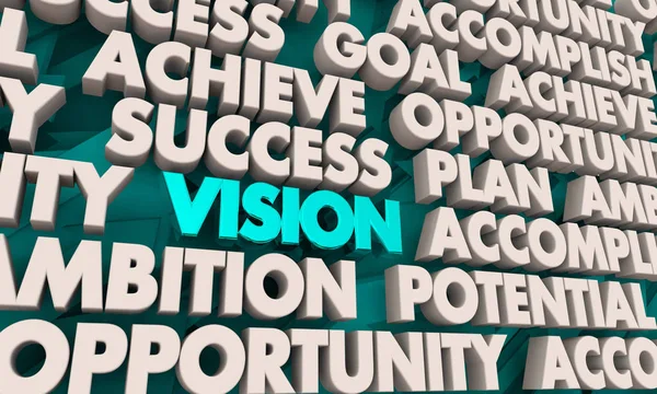 Vision Досягнення Успіху План Слова Render Ілюстрація — стокове фото