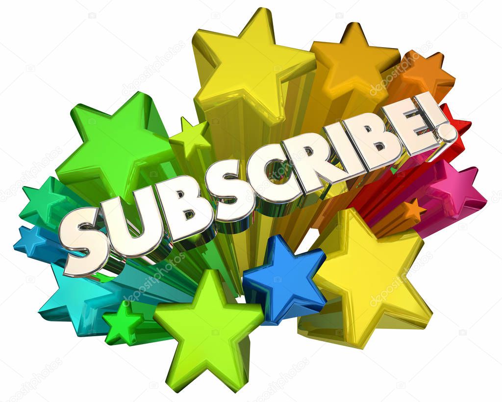 Subscribe Stars New Service Subscription 3d Render Illustration