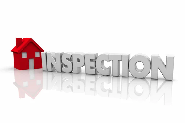 Home Inspection House Word Certified Inspector Render Illustration — Stock Photo, Image