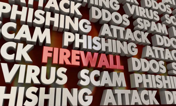 Firewall Security Digital Online Hacking Attack Prevention — Stock Photo, Image