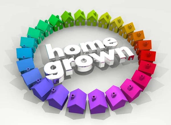 Home Grown Lettering Home Town Circle — Stock Photo, Image