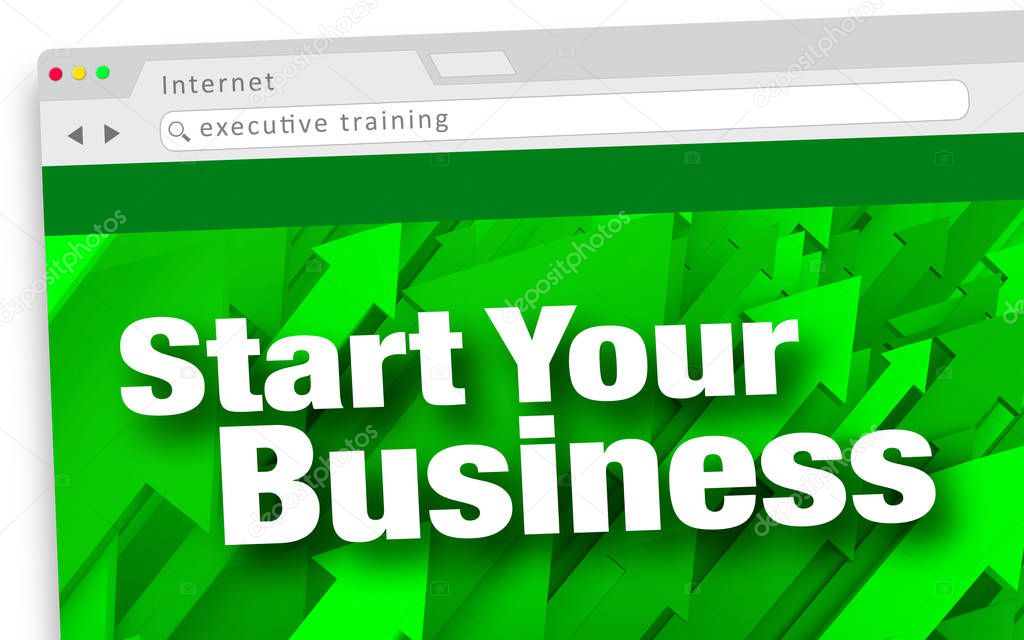 Start Your Business lettering on website