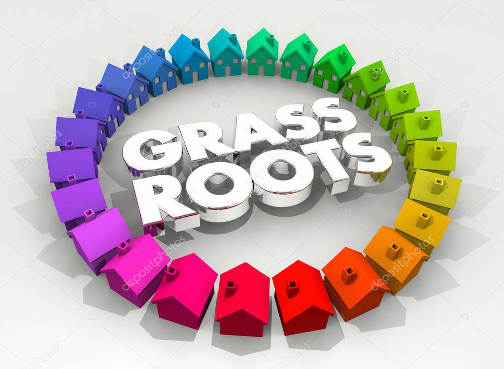 Grass Roots lettering with Home Town Circle