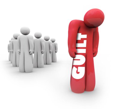 Suçluluk kişi, Grup, 3d çizim üzgün serseri