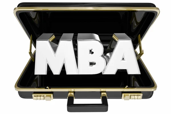 Mba Briefcase Masters Administração Empresas Render Ilustração — Fotografia de Stock