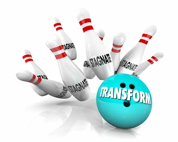 Transformeren Stagneren Bowling Bal Render Illustratie — Stockfoto