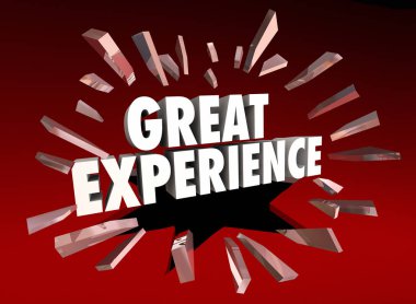 Degrade kırmızı zemin üzerine büyük deneyim kelime