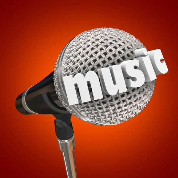 Hudební Mikrofon Červeném Pozadí — Stock fotografie