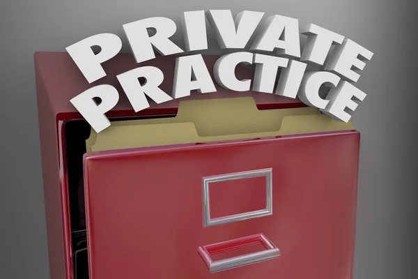 Private Practice lettering above folder