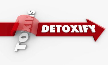 Detoxify Versus Toxins red Arrow Words clipart